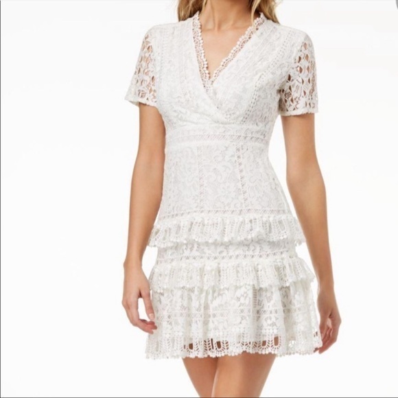 French Connection Ruffle White Dress - Picture 2 of 15